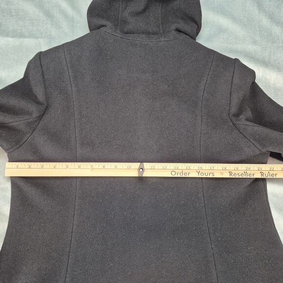 Pendleton Merino Wool Blend Hooded Fox Fur Trim Toggle Coat Parka Women's 16 - Picture 3 of 14